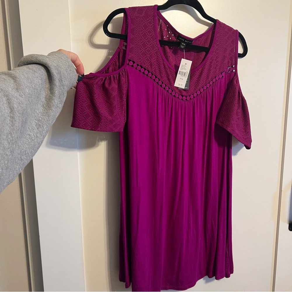 14/16 purple Lane Bryant cold shoulder top nwt